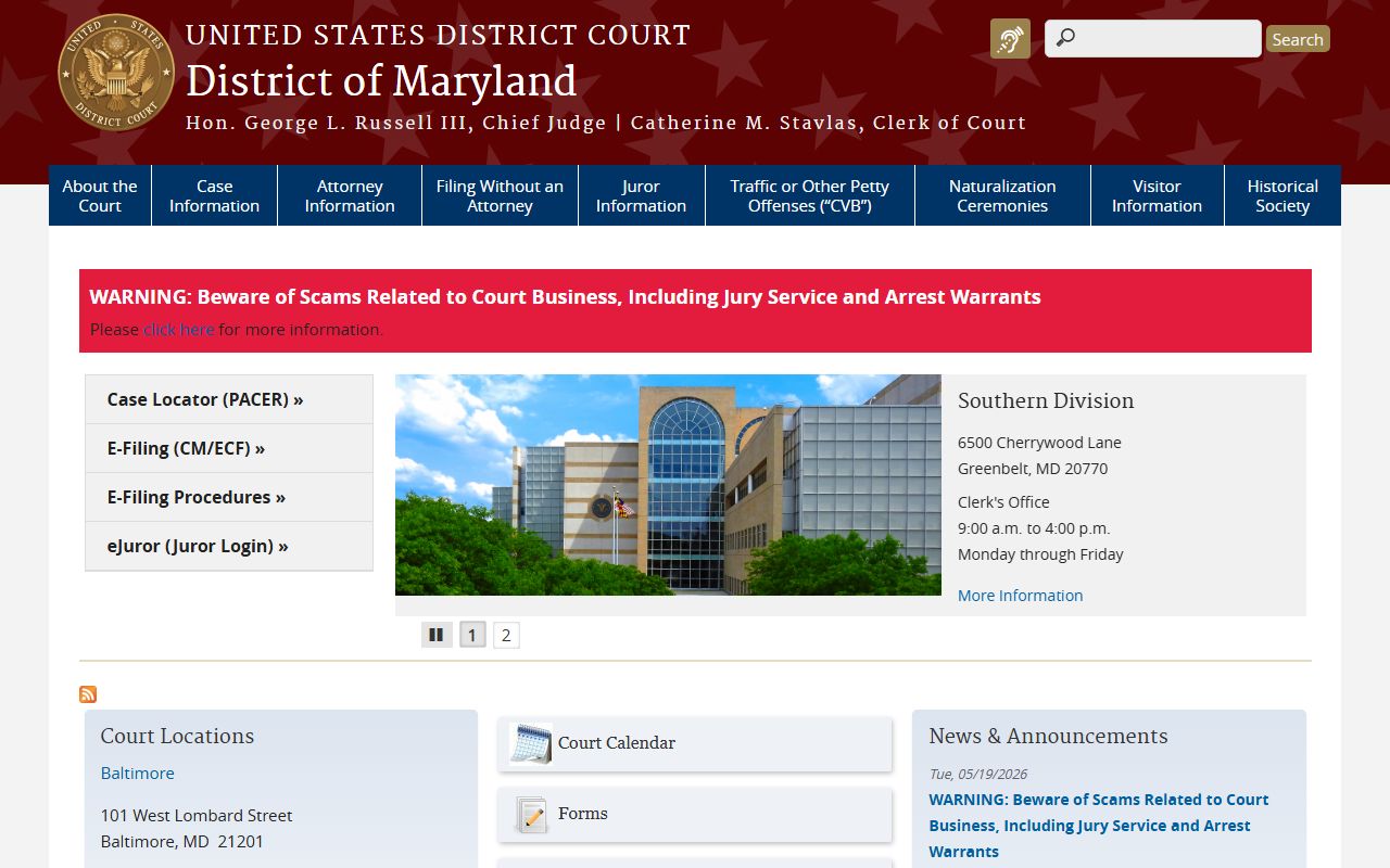 Montgomery County marriage and divorce records federal district court boundary